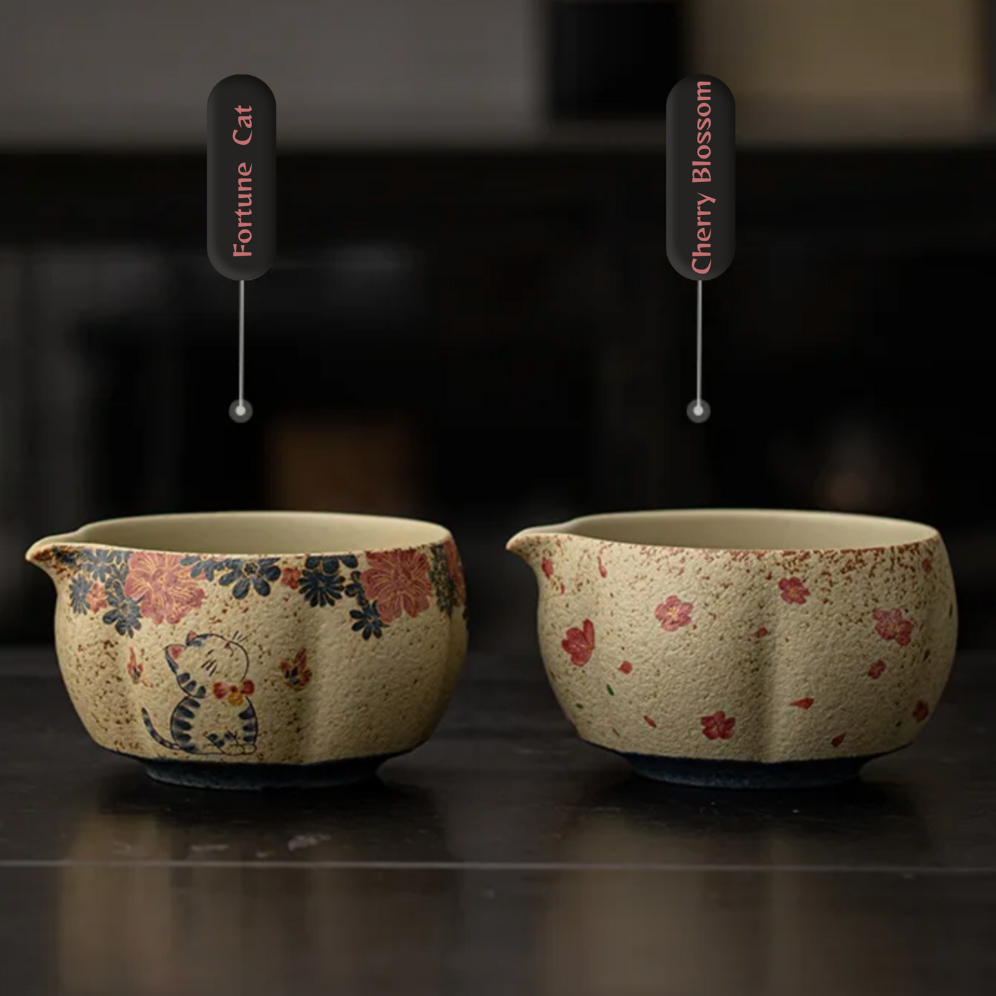 Handcrafted Ceramic Matcha Bowl & Whisk Holder Set – Two Designs