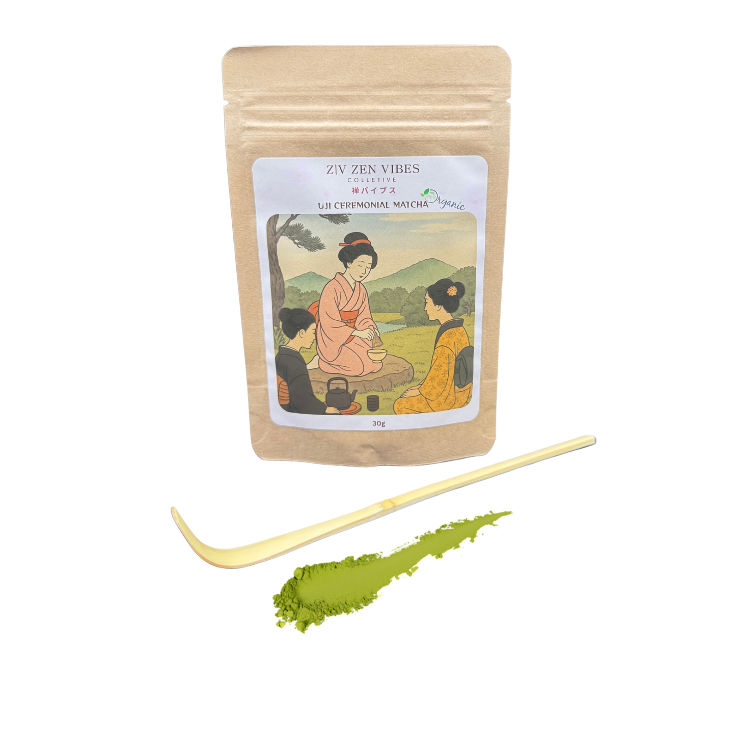 Japanese Certified Organic, Ceremonial Uji Matcha, 30g, Origin: Uji City *free bamboo scoop til end of December*