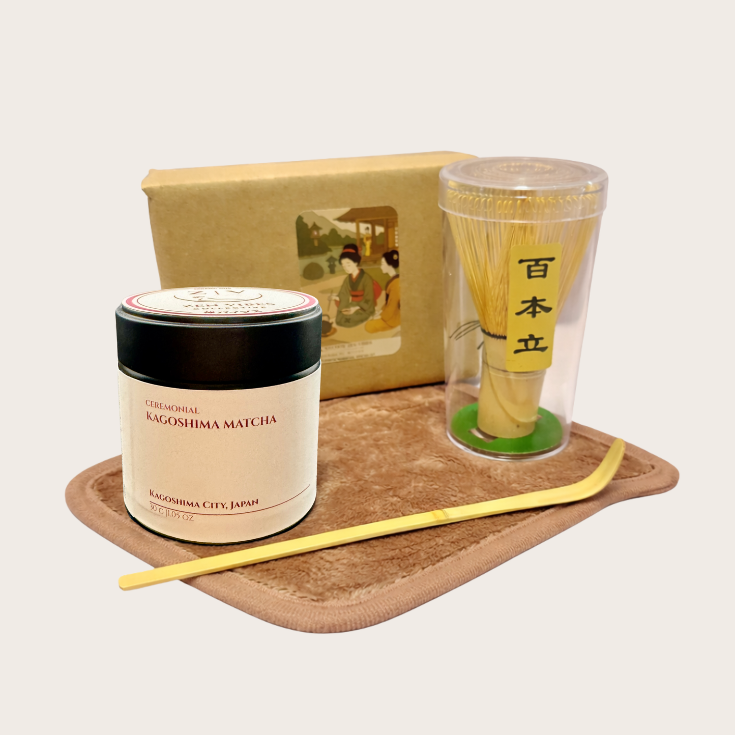Japanese Matcha Starter Set – Organic Matcha, Bamboo Whisk & Scoop | Zen Vibes Collective